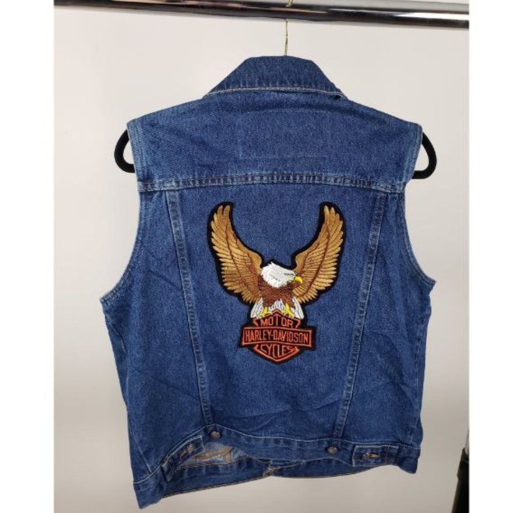 Harley Davidon Denim Patch Vest